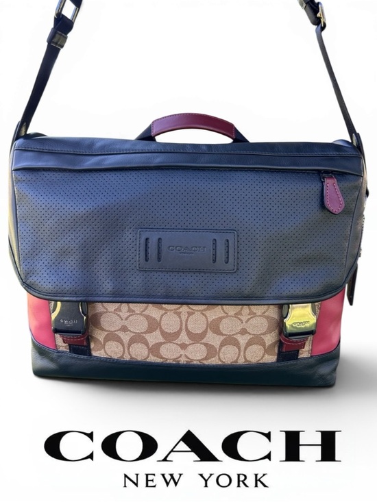 Coach Handbags - COACH Ranger Messenger Gender Neutral ColorBlock Leather & Signature C Canvas